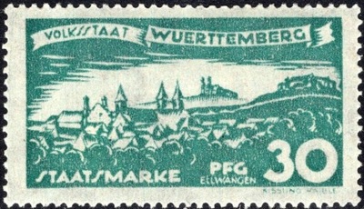 Wurttemberg official 30 pf.czysty *