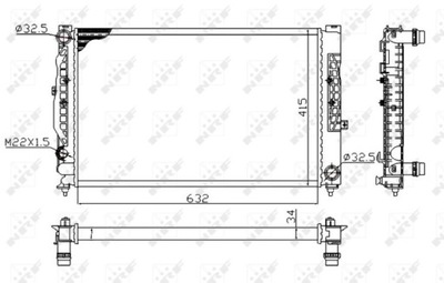 РАДИАТОР VW A4/PASSAT 2,5TDI NRF539504A