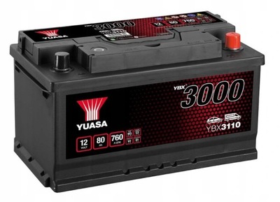 АКУМУЛЯТОР YUASA 12V 80AH 760A YBX3110