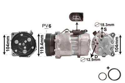 VAN MAZGAS KOMPRESORIUS KONDICIONAVIMO FORD GALAXY I SEAT ALHAMBRA VW NEW 