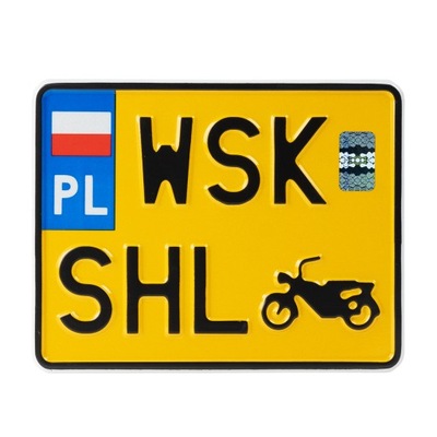 Tablica żółta WSK SHL do motocykla zabytkowego