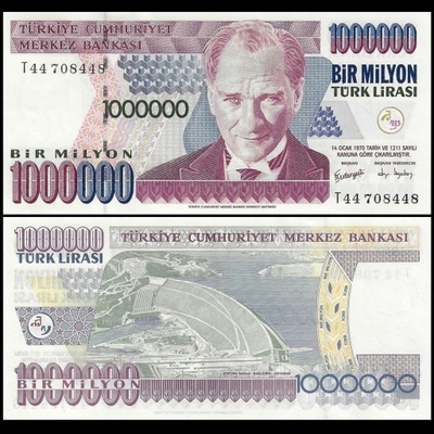 Turcja 1000000 Lirasi 2002 P-213 UNC