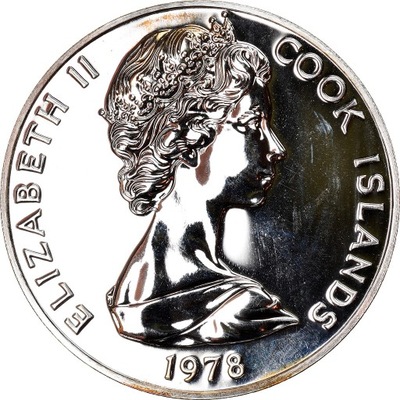 Moneta, Wyspy Cooka, Elizabeth II, 5 Dollars, 1978