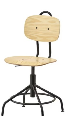 IKEA KULLABERG Krzesło obrotowe, sosna/czarny