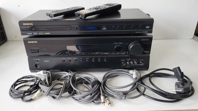 ODTWARZACZ DVD ONKYO DV-SP406 AMPLITUNER ONKYO TX-SR307 CZARNA STAN DB