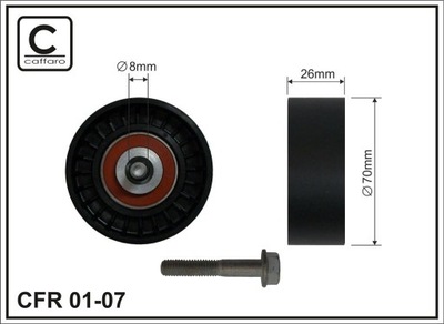 CAFFARO 01-07 RITINĖLIS KREIPIAMA / PROWADZACA, DIRŽELIS PLEIŠTINIS KRUMPLINIS 