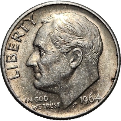 10 cents 1964 USA Srebro