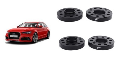 DISTANCIAS 10MM 15MM + TORNILLOS AUDI RS6 NEGRAS 4 PIEZAS  