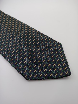 Granatowy Włoski jedwabny krawat