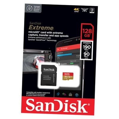 Karta pamięci SanDisk Extreme microSDXC 128 GB 190/90