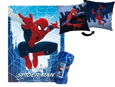 Koc polarowy ciepły pled i poduszka SPIDERMAN Disney Marvel Spider-Man