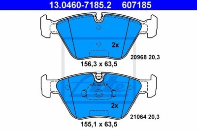 ATE 13.0460-7185.2 КОЛОДКИ ТОРМОЗНЫЕ ПЕРЕД BMW 3 (E36) 3,0-3,2 94-07/Z4 06-