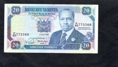 BANKNOT Kenia -- 20 szylingów -- 1989 rok