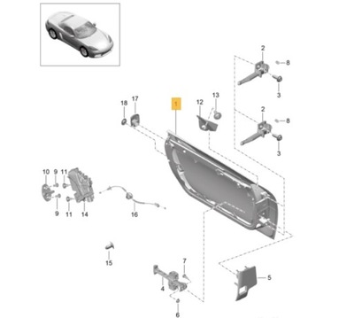 DURYS PRIEKINIAI DEŠINIOJI PORSCHE BOXSTER 718 