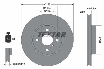 92164203 DISCO DE FRENADO DAIHATSU CHARADE TOYOT YARIS  