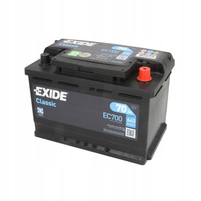 BATERÍA EXIDE CLASSIC 70AH 640A P+  