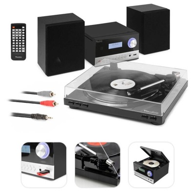 Zestaw stereo Audizio DAB z gramofonem CD Bluetooth MP3 i radiem FM