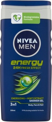 NIVEA MEN Energy Shower gel 3w1 Twarz, ciało i włosy żel pod prysznic 250ml