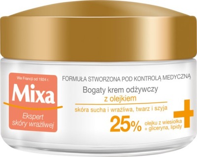 MIXA krem odżywczy z olejkiem z wiesiołka do skóry wrażliwej i suchej 50ml