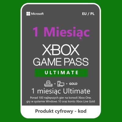 Xbox Game Pass Ultimate 1 miesiąc PL EU Live Play