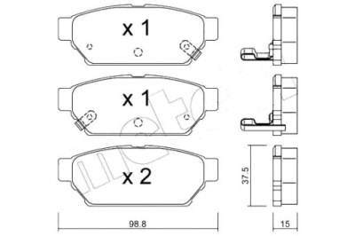 Metelli гальмівні колодки гальмівні mitsubishi carisma 1.8 ms фото №1