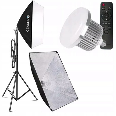 LAMPA FOTOGRAFICZNA SOFTBOX 50X70 STATYW OŚWIETLENIOWY 200cm ŻARÓWKA 200W