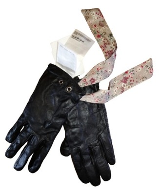 C&A mięciutkie skórzane czarne nowe rękawiczki damskie 8