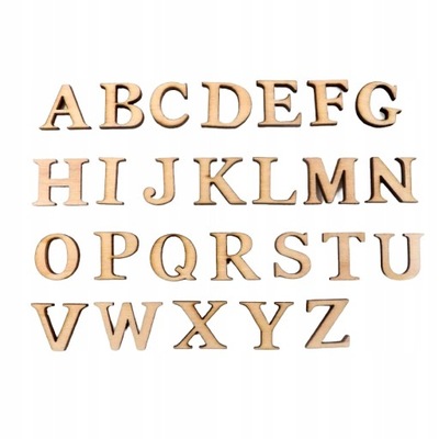 Drewniane litery ze sklejki 26szt alfabet DIY 3 cm