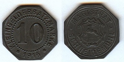 Moneta zastepcza miasta PILA - 10 Pfennig - 1916 - cynk