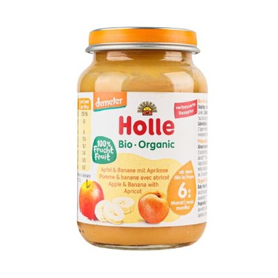 HOLLE Bio Organic Deserek Jabłko-banan-morela, 190g