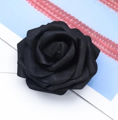 Czarne Piankowe róże 7 CM różyczki 5 sztuk