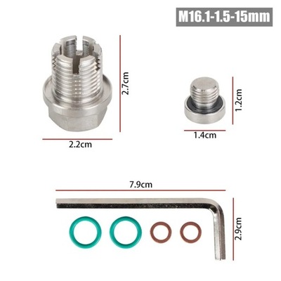 M12.1-1.25/1.5/1.75x 15mm Oil Drain Plug Oversize Piggyback Stainles~19933