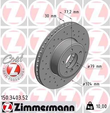 ZIMMERMANN 150.3403.52 DISKU STABDŽIŲ 