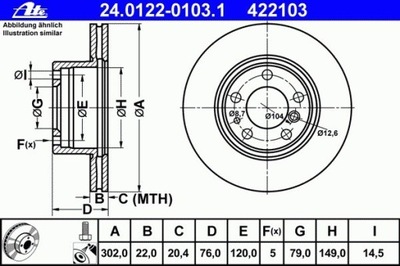 DISKU STABDŽIŲ PRIEK. BMW 5 E34 88-97, E32 87-94 