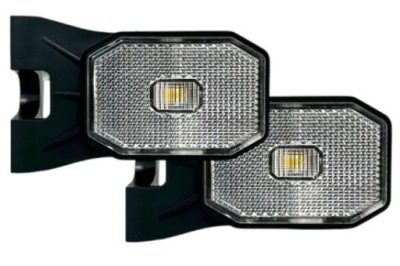 2 x лампа габаритная led 12-36v белый с отражатель кронштейн fristom габаритный фонарь фото №1