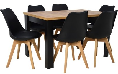 Rozkładany stół 80x120/160 i 6 krzeseł DO JADALNI