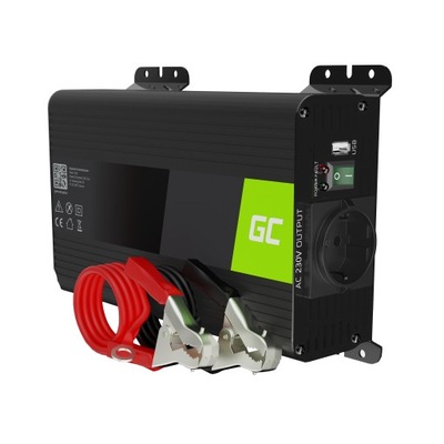 TRANSFORMATORIUS AUTOMOBILINĖ PRO INWERTER GREENCELL 12V 300W 600W SINUS USB 