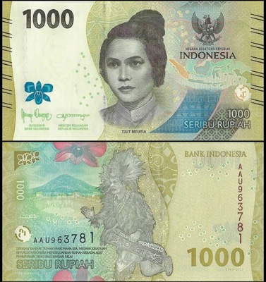 Indonezja 1000 Rupia 2022 P-162 UNC