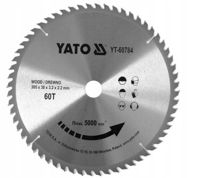 YATO DISCO WIDIOWA PARA DREWNA 305X60TX30MM YT-60784  