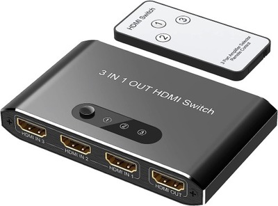 ROZDZIELACZ HDMI 3-PORTOWY Z PILOTEM VWRHAR