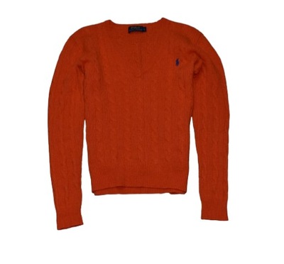 Ralph Lauren Polo Premim Warkocze Merino Wool Sweter L