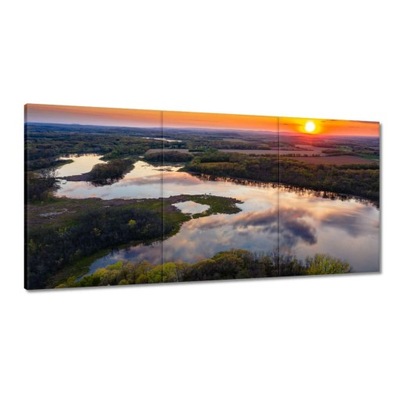 Obrazy 180x90 Rzeka Las Zachód słońca