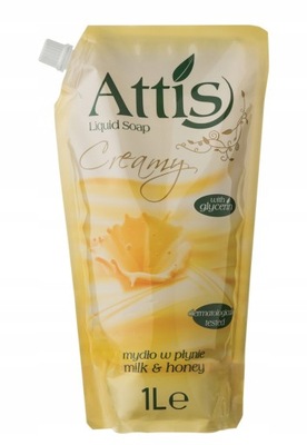 ATTIS 1 L ZAPASOWE MYDŁO MILK&HONEY