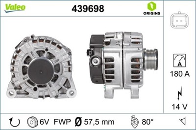 ГЕНЕРАТОР CITROEN C4/C5 PEUGEOT 407 1.6-2.2 00- VAL439698 