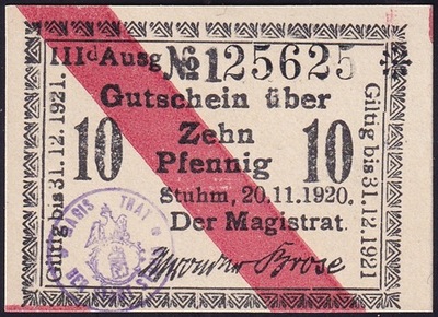R11 Sztum (Stuhm), 10 pf, 1920r.