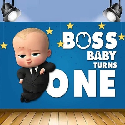 Tło fotograficzne Boss Baby tło urodzinowe 1 rok