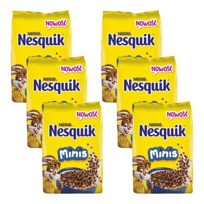 Nestlé Nesquik Minis Zbożowe kuleczki o smaku czekoladowym 6x 210 g