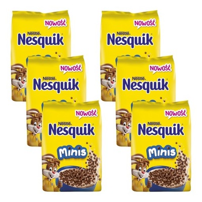 Nestlé Nesquik Minis Zbożowe kuleczki o smaku czekoladowym 6x 400 g