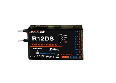 RadioLink Odbiornik R12DS 2.4G 12-Ch SBUS i PPM