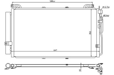 КОНДЕНСАТОР КОНДИЦИОНЕРА HYUNDAI MATRIX 1.6/1.8 06.0